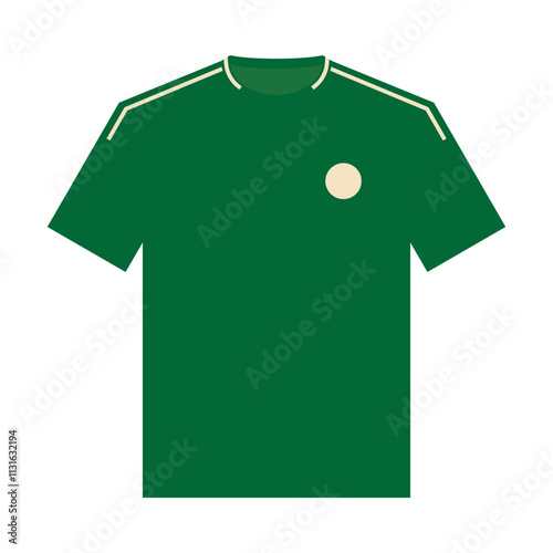 apparel soccer mockup template. green sports jersey vector illustration. simple green uniform for team and training wear. national football team jersey vector illustration