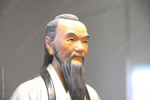 Close up Portrait of Lao Tzu Showcasing Ancient Chinese Philosophy and Wisdom. Generative AI photo