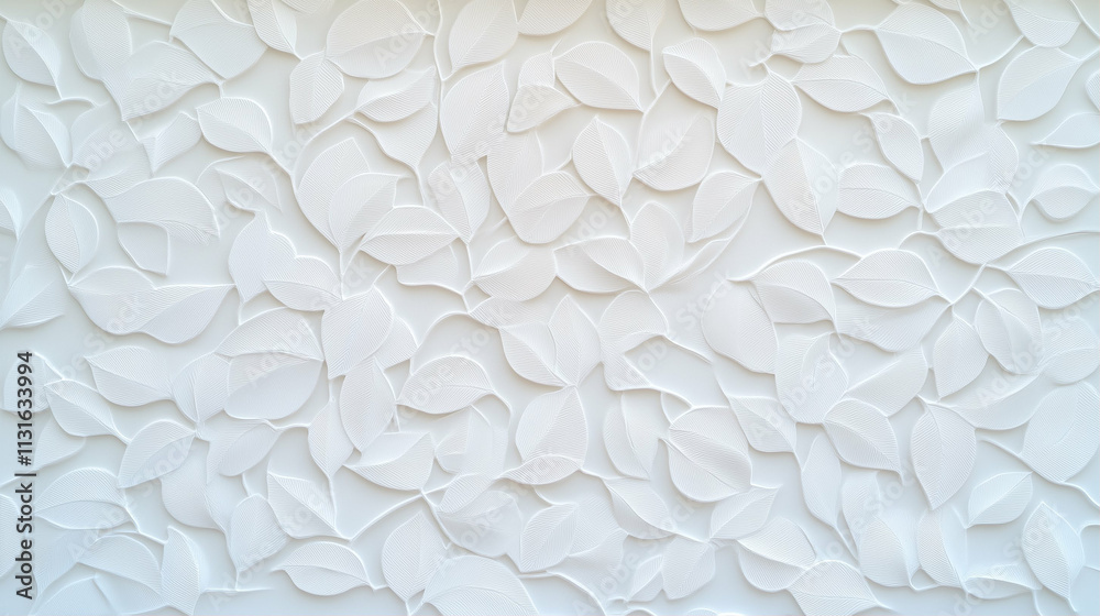 Fototapeta premium Leaves pattern textured leaves on white background with detailed leaf design for nature and decoration