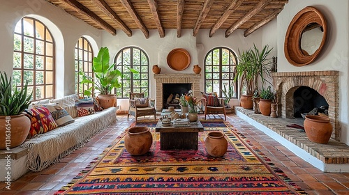 rustic hacienda living room mexican interior 