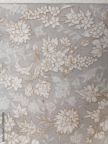 Muted Floral Elegance on Grey Carpet