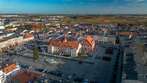 Kępno city centre view from a bird's eye view