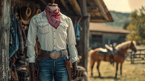 rustic ranchero outfit on mannequin mexican clothes