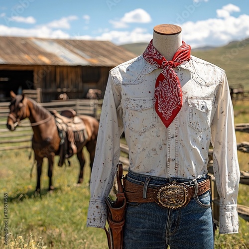 rustic ranchero outfit on mannequin mexican clothes