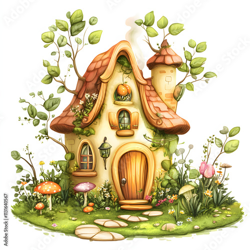 Garden Fantasy House for fairy clipart illustration  photo