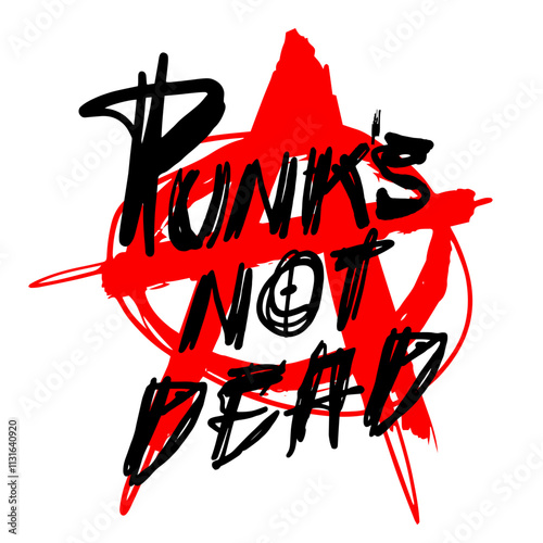 Punk art symbol with bold text design