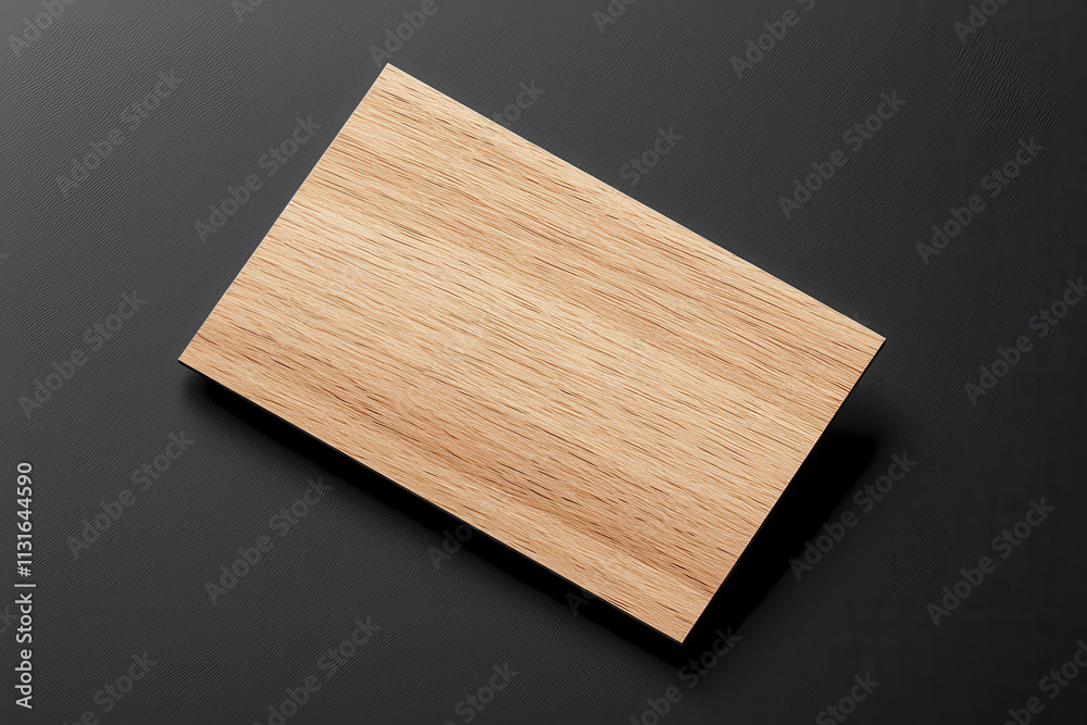 Naklejka premium Modern wooden business card design on dark background, showcasing minimalist aesthetic. natural texture of wood adds unique touch to professional branding