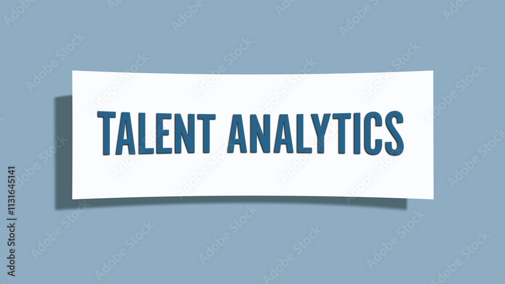 Fototapeta premium Talent Analytics. A card isolated on blue background.