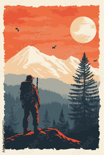 Aus dem Set: Vintage Travel Poster, Landschaften, flat vektor Grafiken 