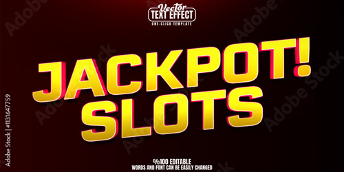 Casino editable text effect, customizable slot and bonus 3d font style