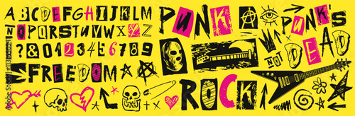 Vibrant punk rock art displaying freedom and energy