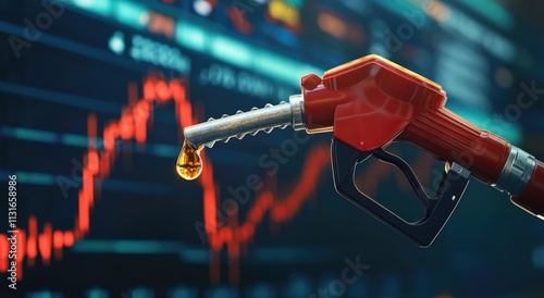 Obraz na płótnie gasoline petroleum fuel nozzle with blurred background of oil price graph of the energy market business on a global industrial.
w salonie