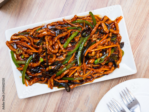 Yuxian style minced pork with garlic sauce - Chinese cuisine photo