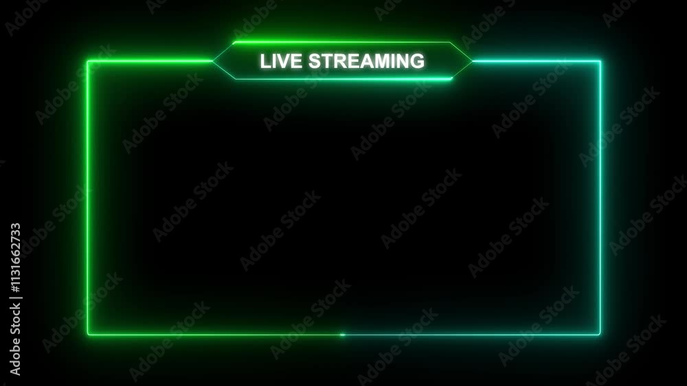 live streaming neon text frame animation box frame neon frame live streaming game live Stream overlay animation for live streaming video Titles 4k