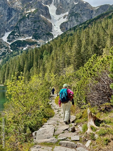 Obraz na płótnie Tatra Mountains and Morskie Oko lake view in Zakopane, Poland w salonie