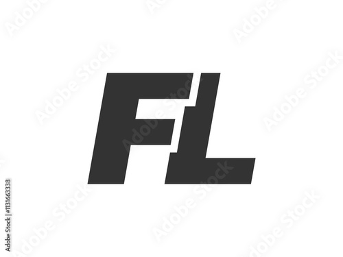 FL Techno Editable Font Logo For Corporate Branding. Bold, Futuristic Design With Unique Typographic Ideas. Minimal Custom Type And Dynamic Letter photo