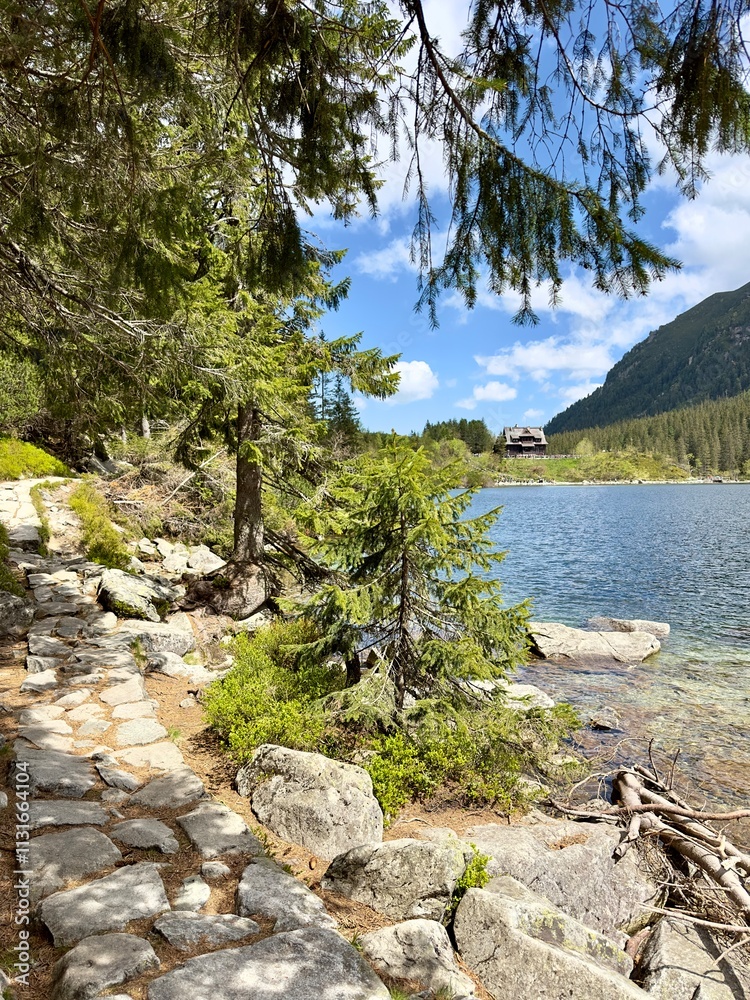 Tatra Mountains and Morskie Oko lake view in Zakopane, Poland