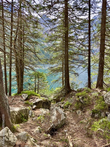 Obraz na płótnie Tatra Mountains and Morskie Oko lake view in Zakopane, Poland w salonie