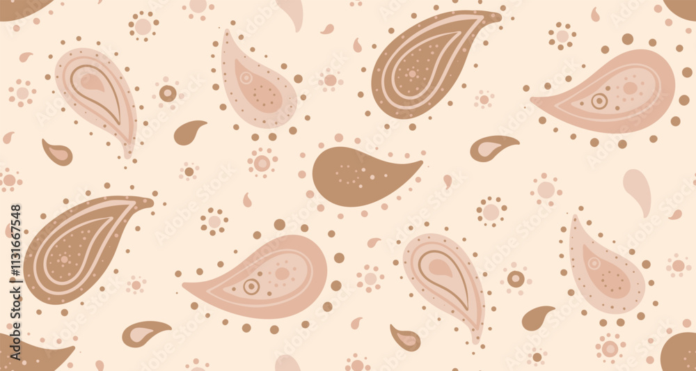 Naklejka premium Variation trendy and eco fashion. Geometry paisley as flower ornate. Elegance tropical in repeating flat design.