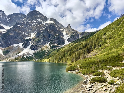 Tatra Mountains and Morskie Oko lake view in Zakopane, Poland