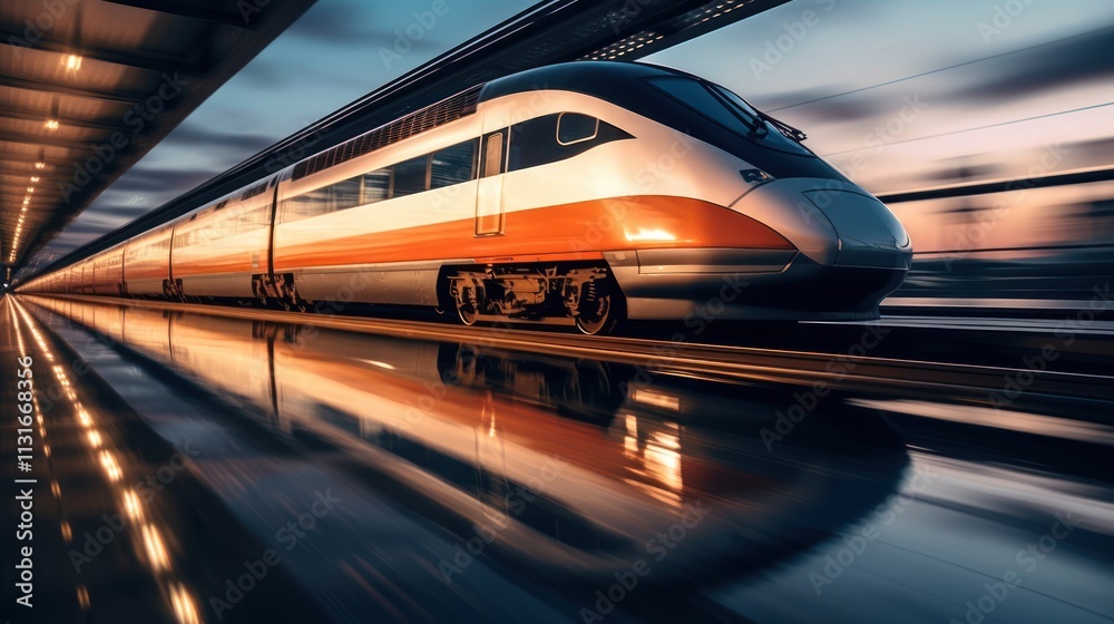 Fototapeta premium High-Speed Train Blurred Motion
