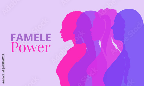 Abstract Female Silhouettes Representing "Female Power"