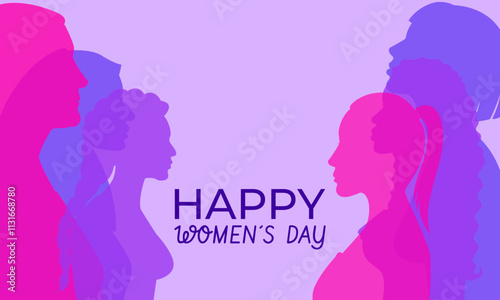 Abstract Silhouettes Celebrating Happy Women’s Day