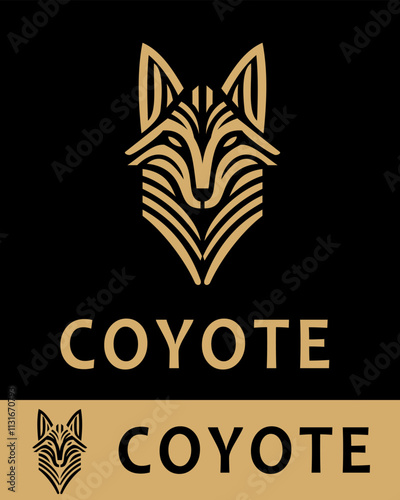 Modern coyote logo design with sleek lines and geometric elements