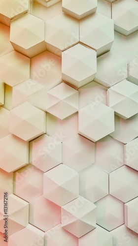 This artwork displays a captivating hexagonal pattern. photo