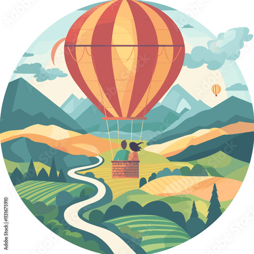 Adventure Awaits in a Hot Air Balloon Ride Over Scenic Mountains and Valleys