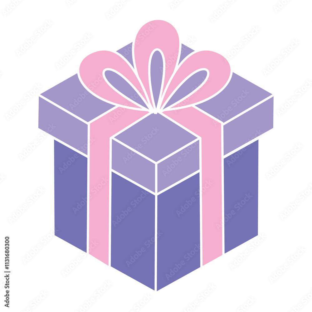 Obraz premium Colored gift box with ribbon Vector