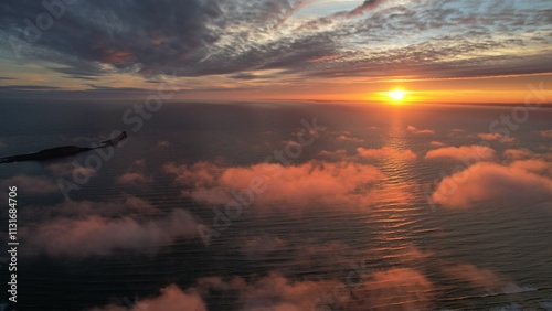 sunset over the river