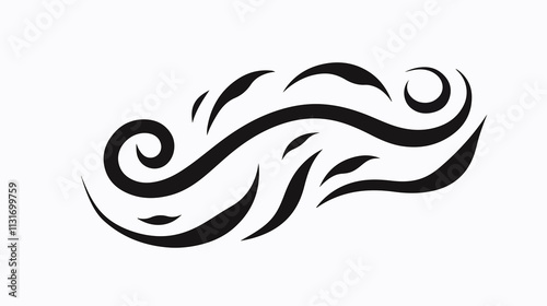 Hand-Drawn Blowing Air Symbol for Wind Icon Design photo