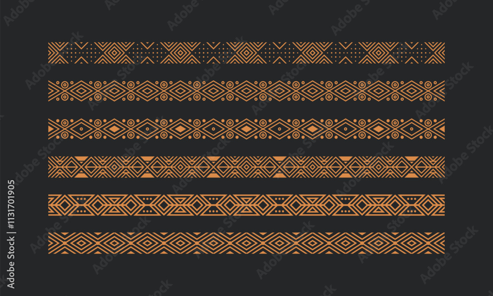 traditional southeast asian indonesian culture ethnic like border seamless pattern set for design decoration