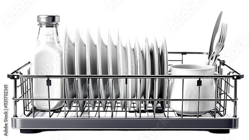 Dish rack isolated on transparent background