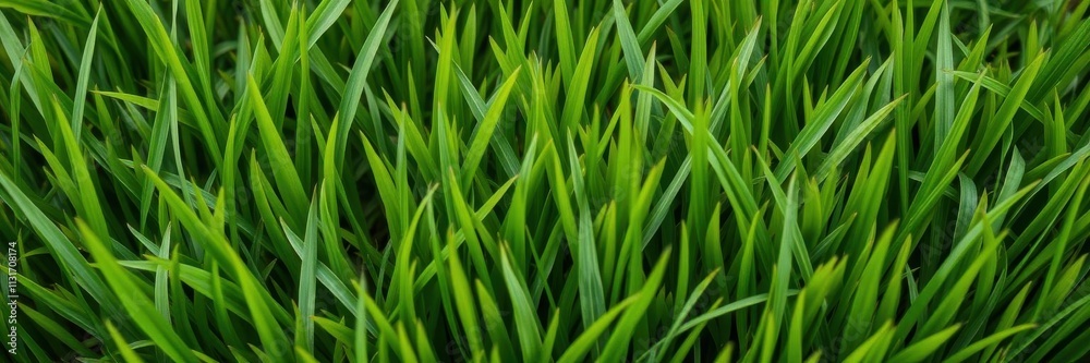 Fototapeta premium Close-up shot of lush green grass texture background, backdrop