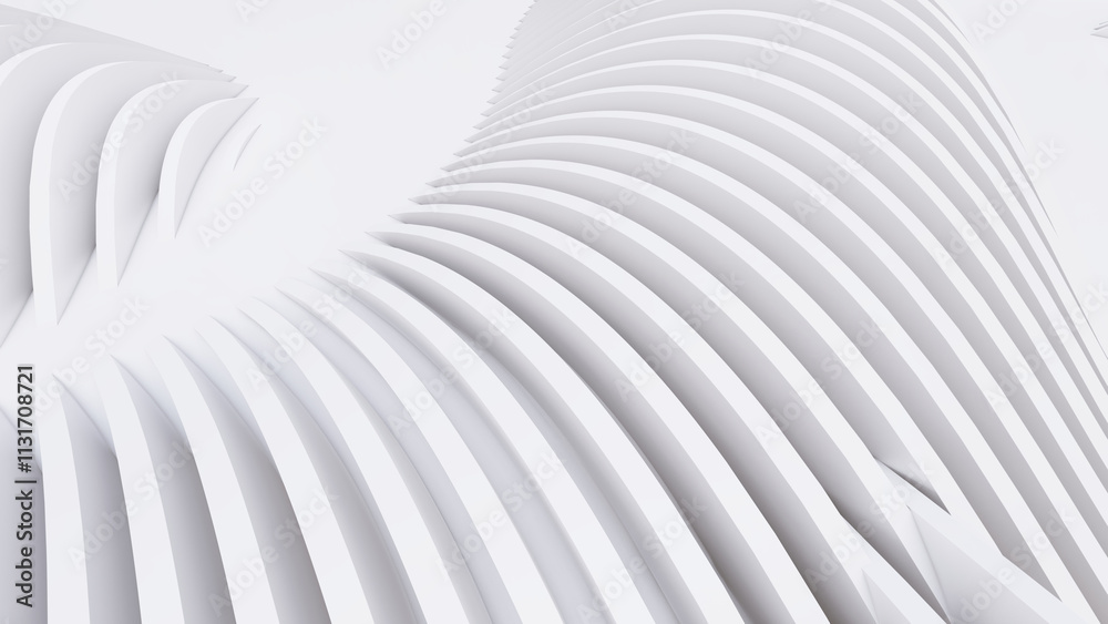 Obraz premium Abstract Curved Shapes. White Circular Background.