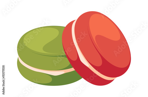 Macaroon sweet bakery vector illustration