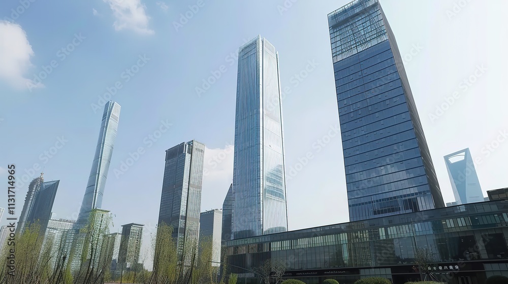 Fototapeta premium Urban buildings high-rise enterprises