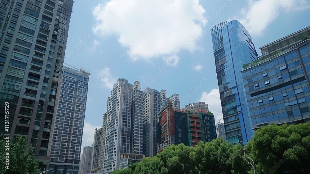 Fototapeta premium Urban buildings high-rise enterprises