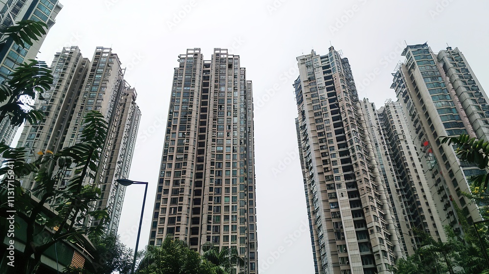 Fototapeta premium Urban buildings high-rise enterprises