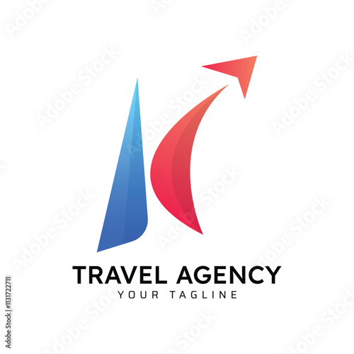 K travel agency logo