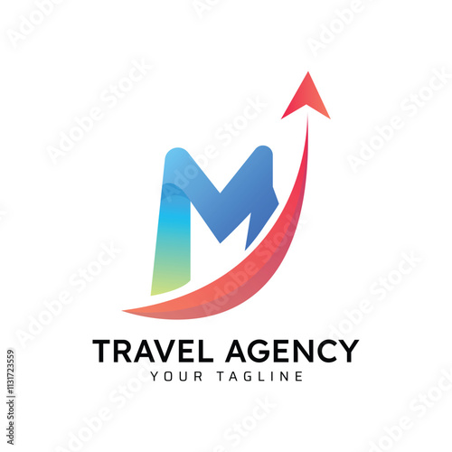 Free Download M travel agency logo design template - GFXLoad