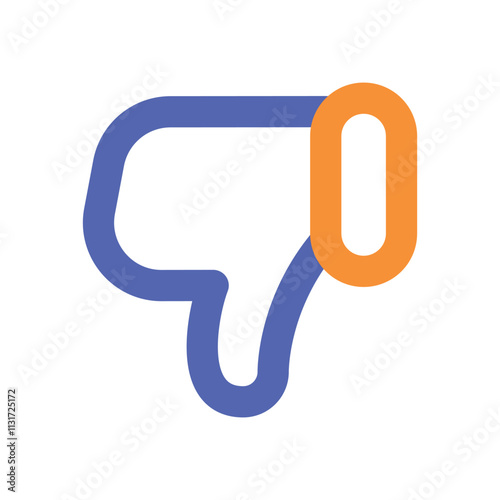 A pixel art representation of a thumbs down icon indicating disapproval or negative feedback.