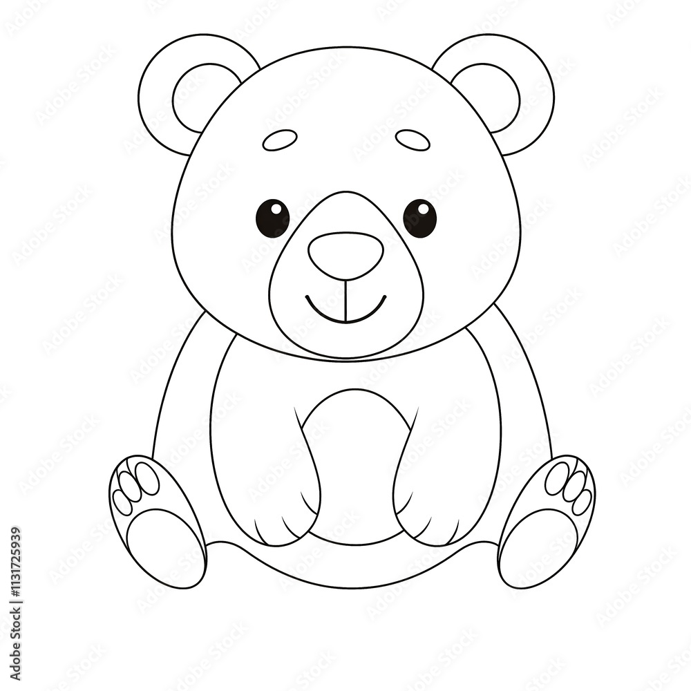 Obraz premium teddy bear cartoon for coloring book 