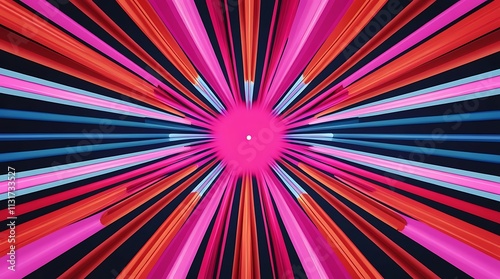 Burst of colorful explosive rays of light, bright illustration background