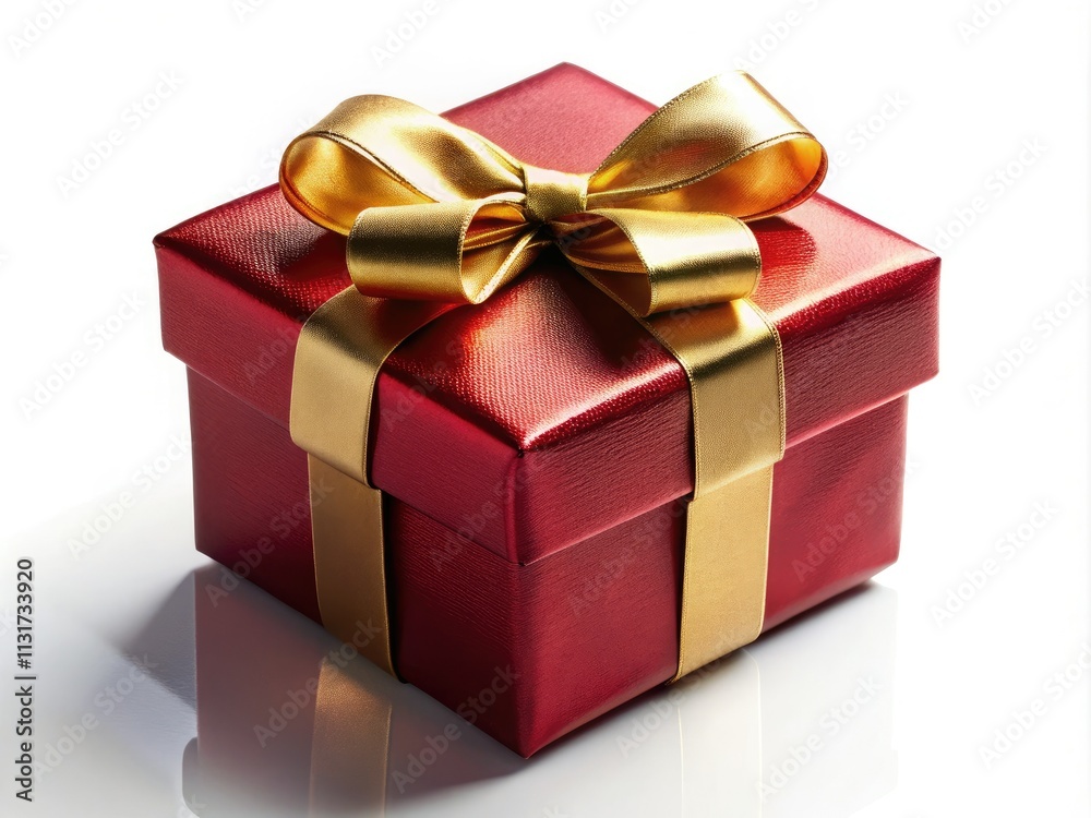 Fototapeta premium Deep Red & Gold Gift Box Silhouette Sale - Luxury Holiday Gift Promotion
