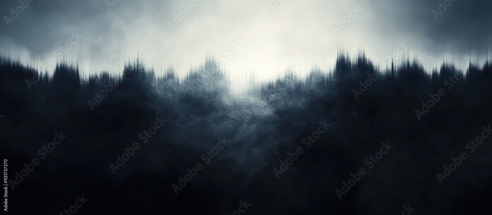 Fototapeta premium High-contrast soundwave with foggy effect, mysterious and moody,