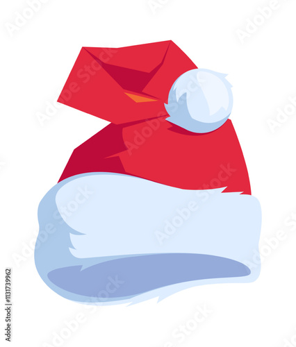 Christmas attribute Santa hat vector illustration