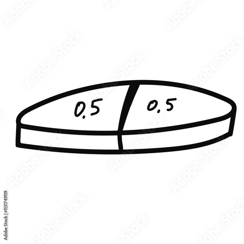 Pills Hand Drawn Icon,  tablet Doodle Style Vector Illustration